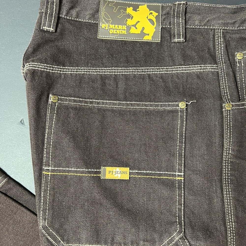 PJ Mark Carpenter Jeans Mens Size 38 Brown Denim Y2K Vintage 90s HipHop Urban - Picture 9 of 10